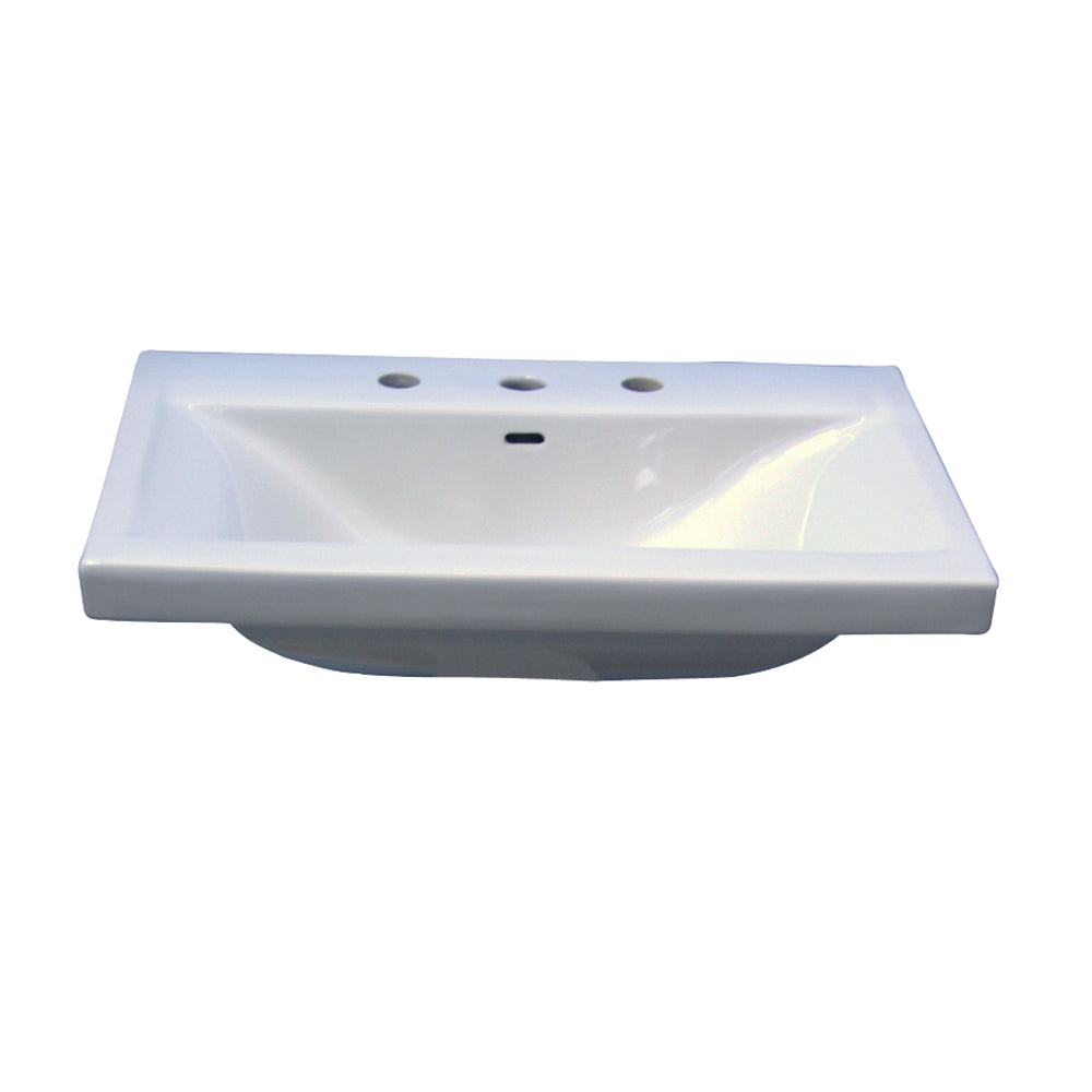 Mistral 650 Wall Hung Bathroom Sink 8" Widespread White