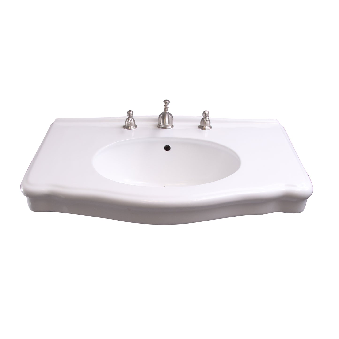 Anders Vanity Wall Hung Sink for 8" Widespread with Overflow in White