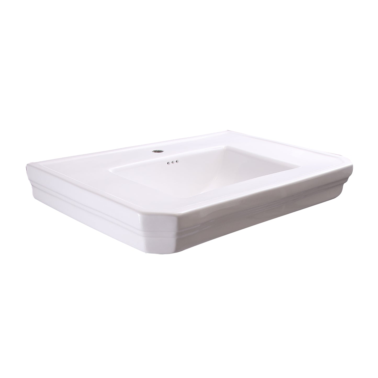 Corbin Wall Hung Rectangle Sink with 1 Faucet Hole and Overflow White