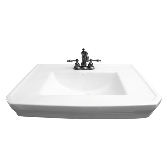 Corbin Wall Hung Rectangle Sink for 4" Centerset with Overflow White