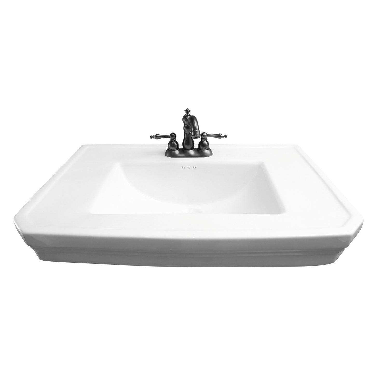 Corbin Wall Hung Rectangle Sink for 4" Centerset with Overflow White