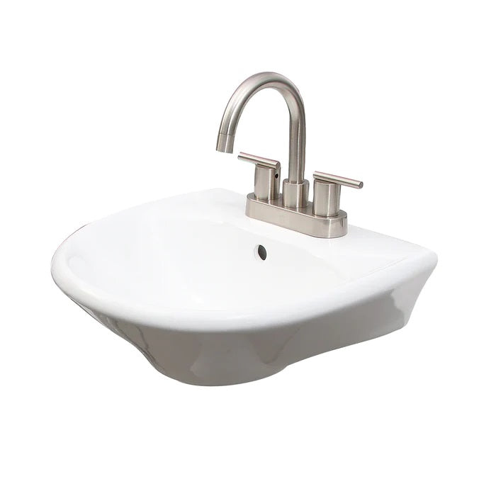 Gair Wall Hung Bathroom Sink for 4" Centerset with Overflow White