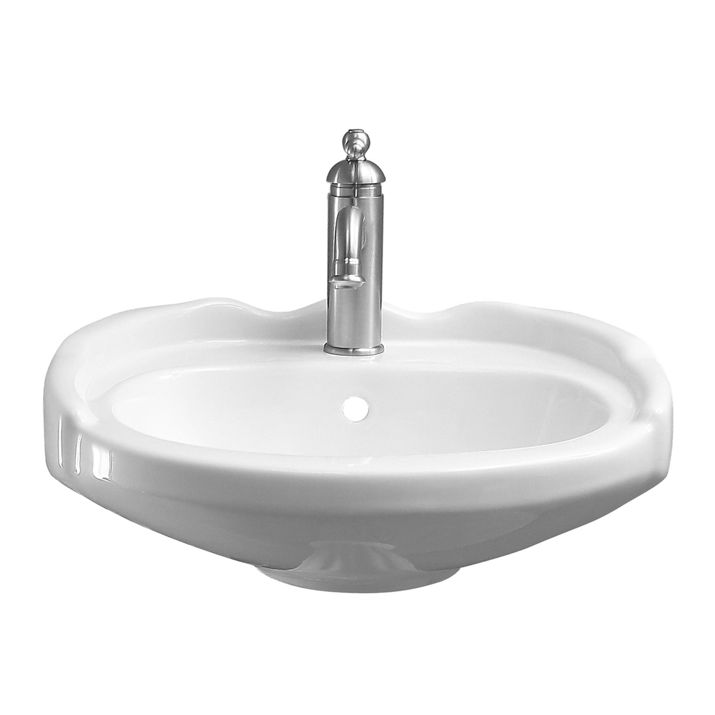 Silvi 20" Wall Hung Sink with Overflow 6" Centerset White
