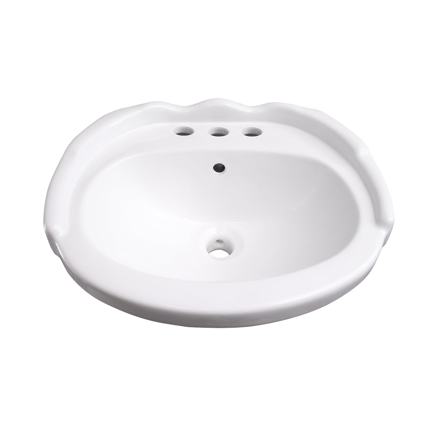 Silvi 20" Wall Hung Sink with Overflow 6" Centerset White