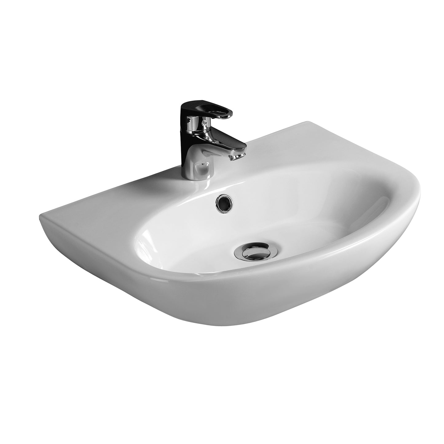 Infinity 500 Wall Hung Sink with 1 Faucet Hole and Overflow White