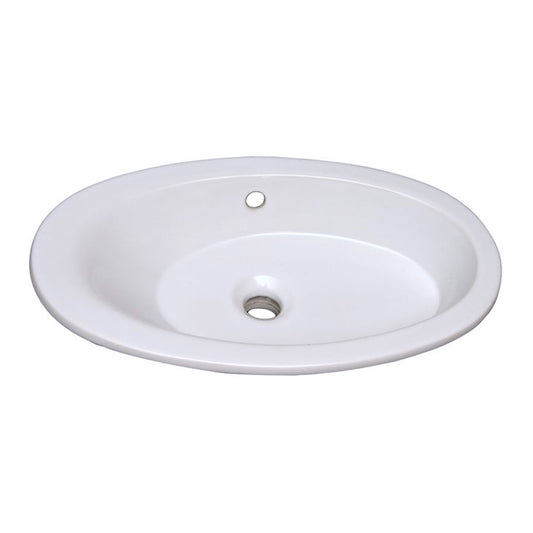 Infinity 22" Oval Drop In lavatory Sink in White