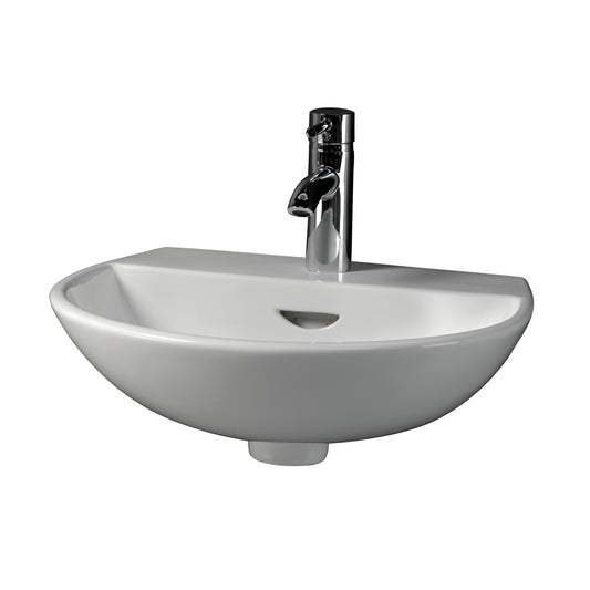 Reserva 450 Slim Wall Hung Sink with 1 Faucet Hole and Overflow White
