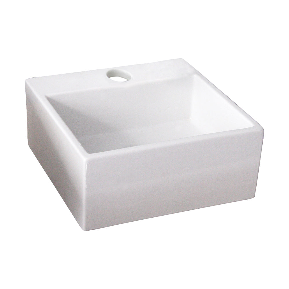 Mini Nova Wall Hung Bathroom Sink in White with 1 Fauet Hole
