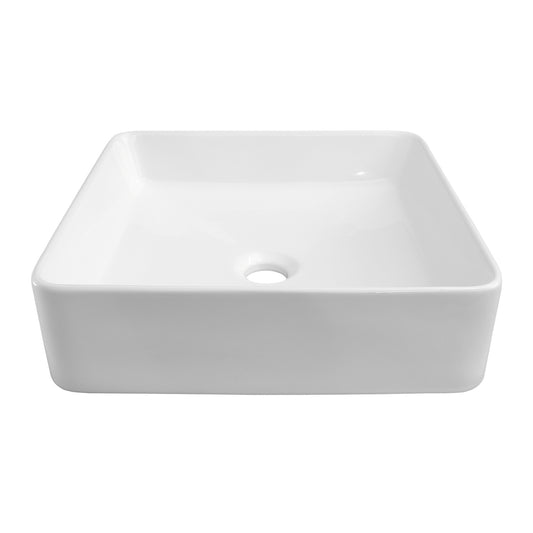 Lauer 15" Square Vessel Basin Sink in White
