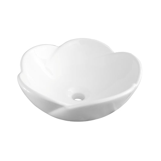 Alyssa Flower Vessel Basin Sink in White