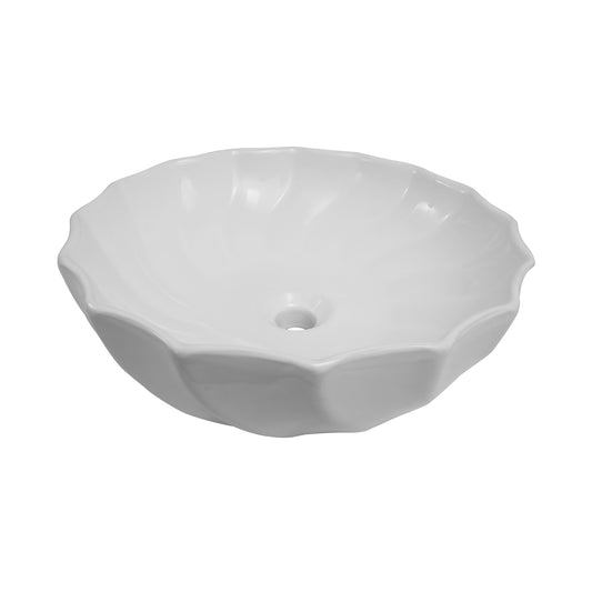 Anna 18" Swirl Vessel Basin Sink in White