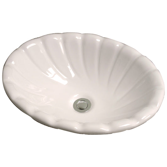 Corona Scalloped Oval Drop In Lavatory Sink in Bisque