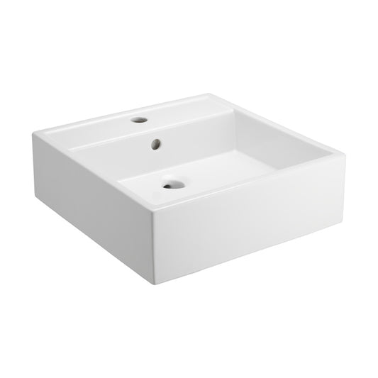 Nova Vessel Basin Sink in White Fire Clay with 1 Faucet Hole