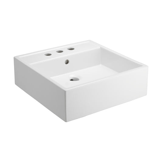 Nova Vessel Basin Sink in White Fire Clay for Centerset Faucet