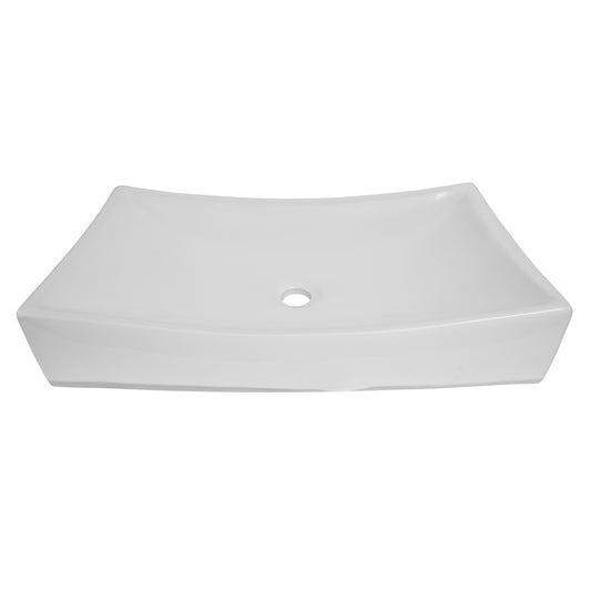 Styx 640 Rectangle Vessel Basin Sink in White