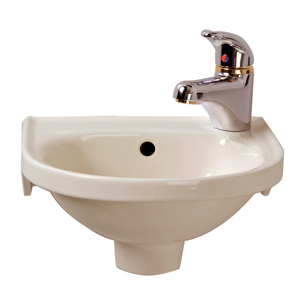 Rosanna Wall Hung Sink in Bisque for Right-Hand Faucet
