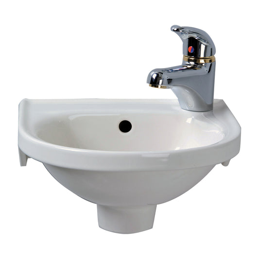 Rosanna Wall Hung Sink in White for Right-Hand Faucet
