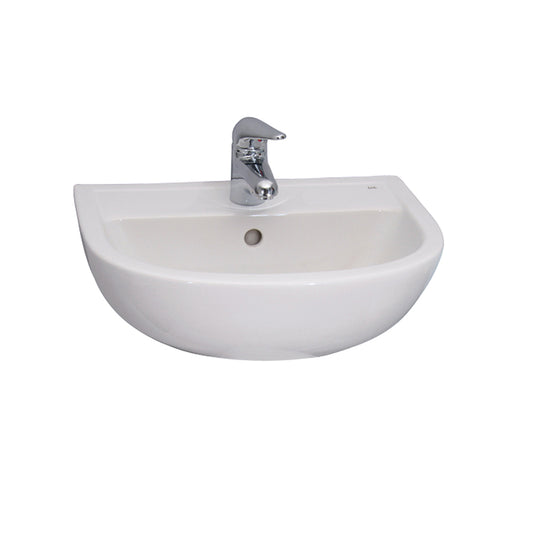 Compact 545 Wall Hung Bathroom Sink White with 6" Widespread