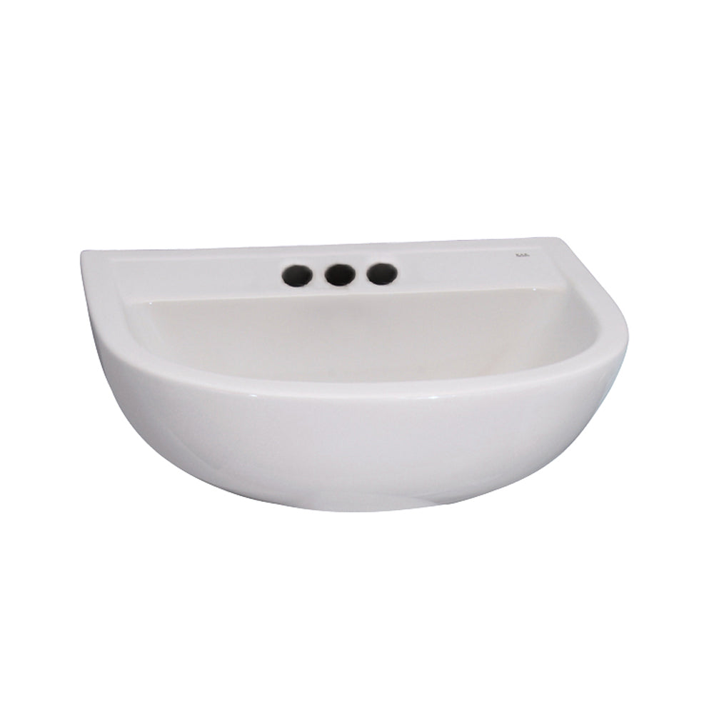 Compact 545 Wall Hung Bathroom Sink White with 4" Centerset