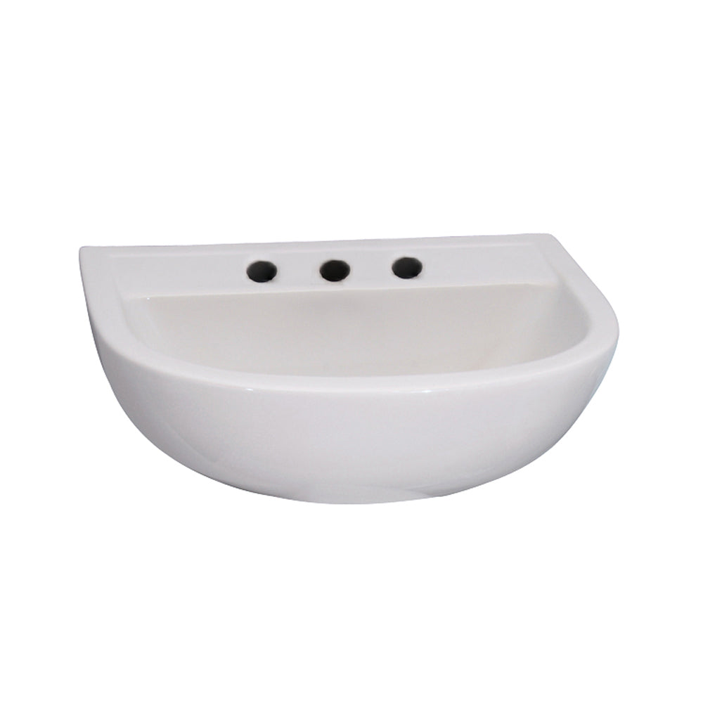 Compact 545 Wall Hung Bathroom Sink White with 6" Widespread