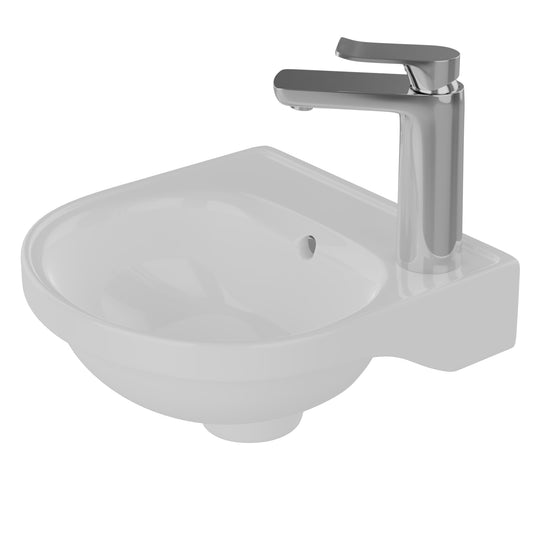 Tina Wall Hung Sink in White for Right-Hand Faucet