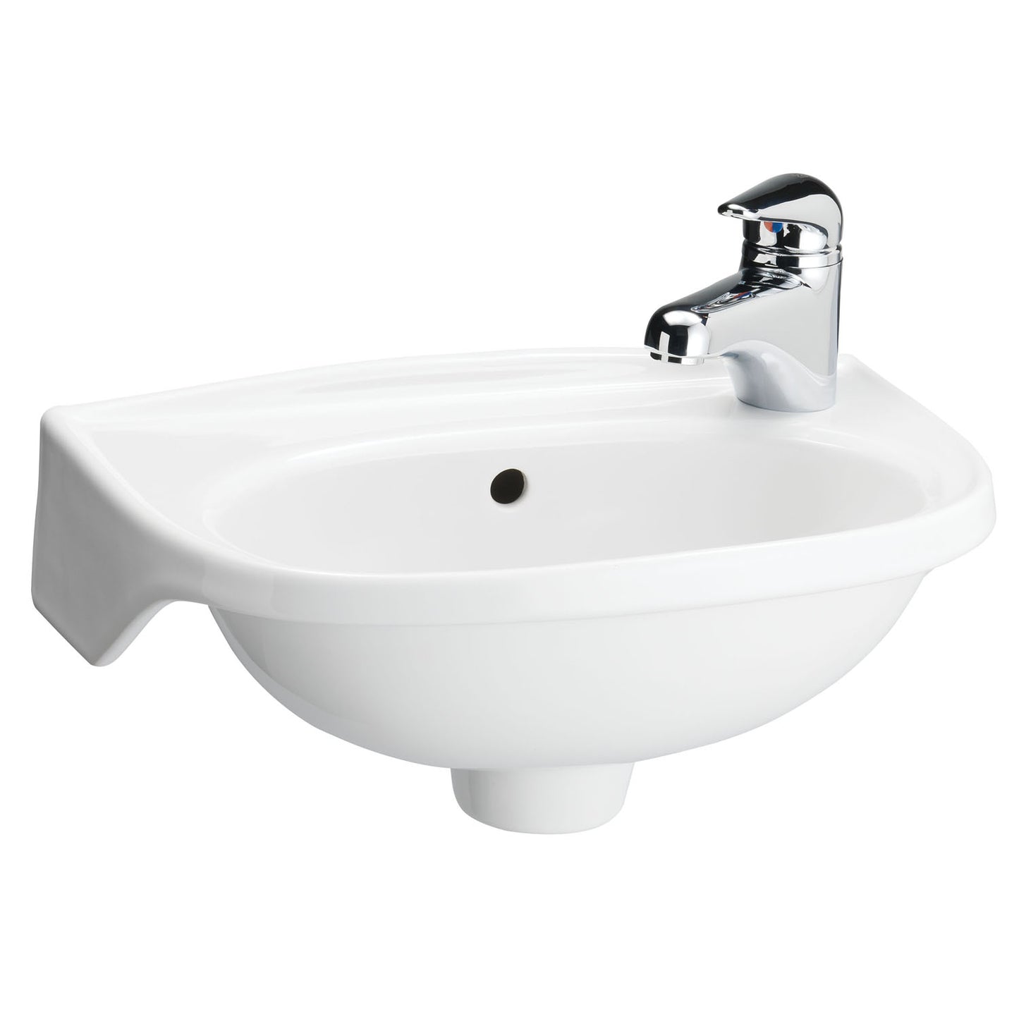 Tina Wall Hung Sink in White for Right-Hand Faucet