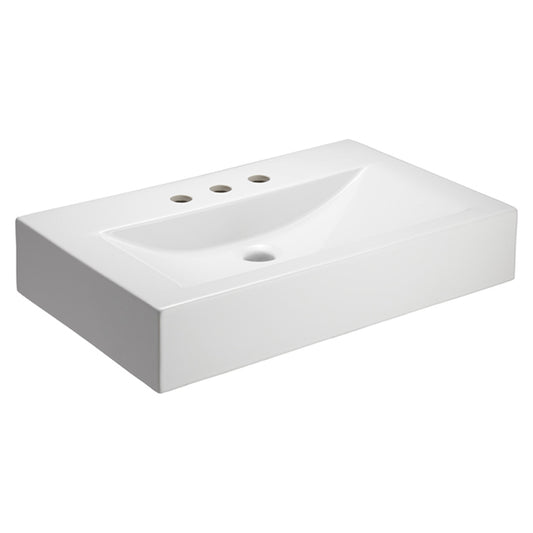 Sonja Vessel Basin Sink in White Fire Clay for Centerset Faucet