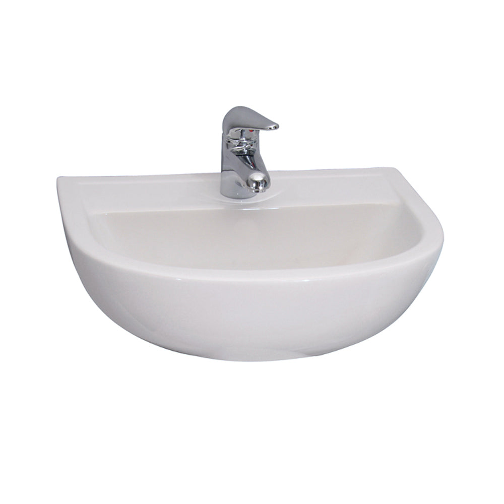 Compact 450 Wall Hung Sink White with 1 Faucet Hole