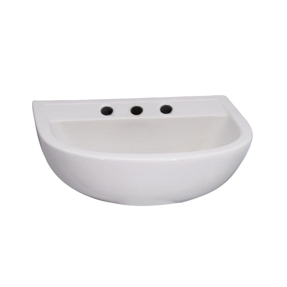 Compact 500 Wall Hung Bathroom Sink White for  8" Widespread