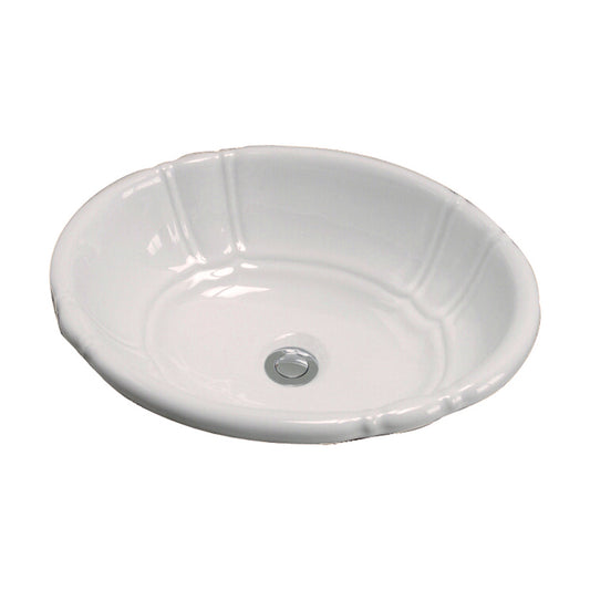 Lisbon Fluted Oval Drop In lavatory Sink in Bisque
