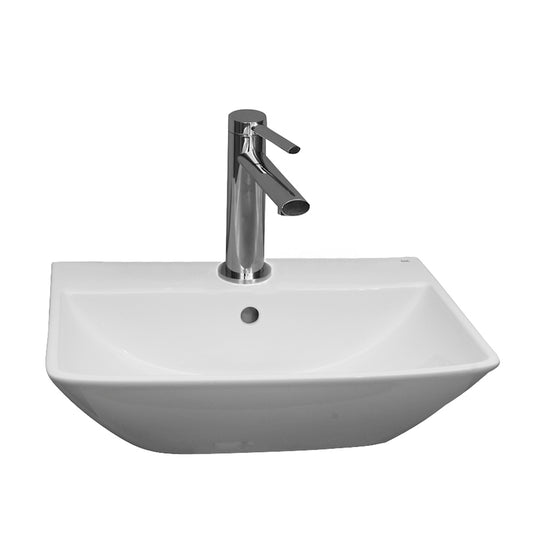 Summit 400 Wall Hung Bathroom Sink White with 1 Faucet Hole