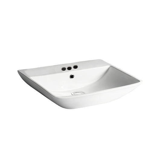 Summit 500 Wall Hung Bathroom Sink White for 4" Centerset
