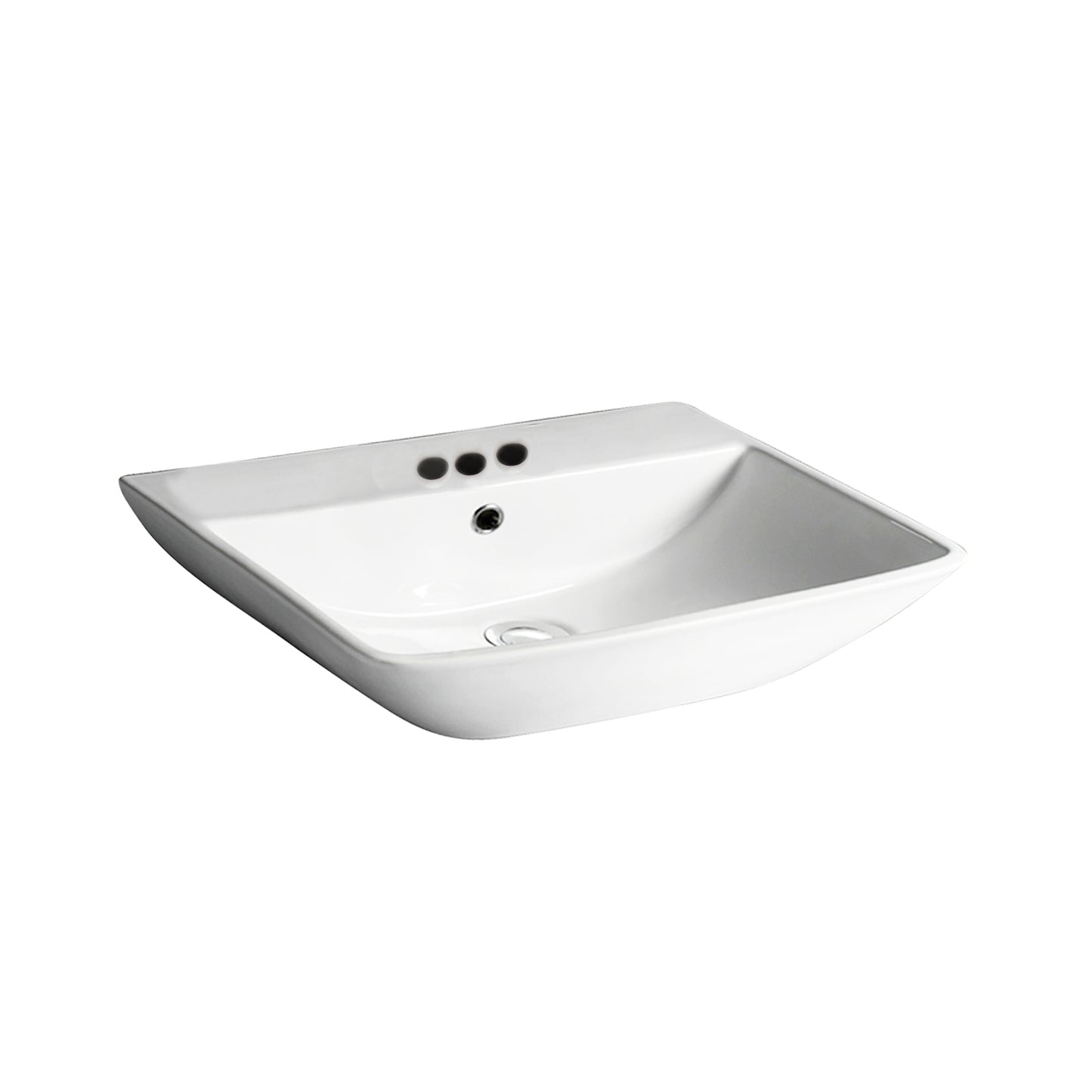 Summit 600 Wall Hung Bathroom Sink White for 4" Centerset