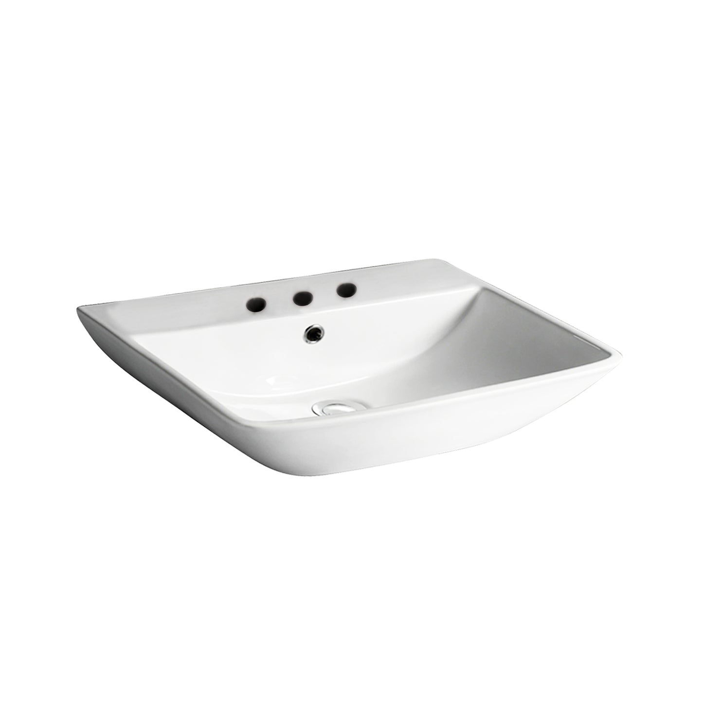 Summit 600 Wall Hung Bathroom Sink White for 8" Widespread