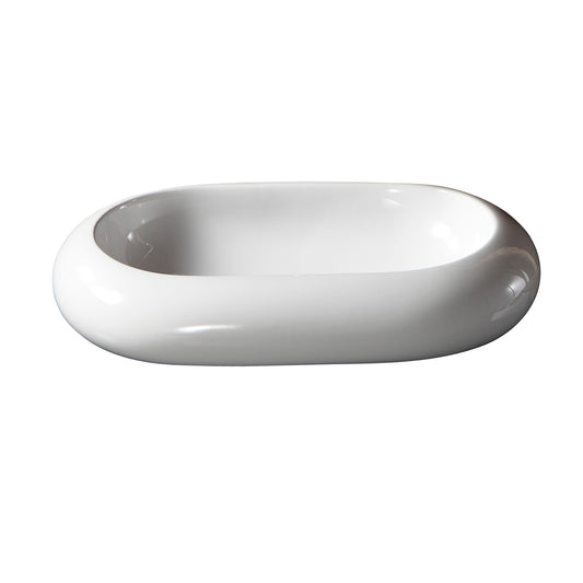 Holten Vessel Basin Sink 25" x 16" Modern Oval in White