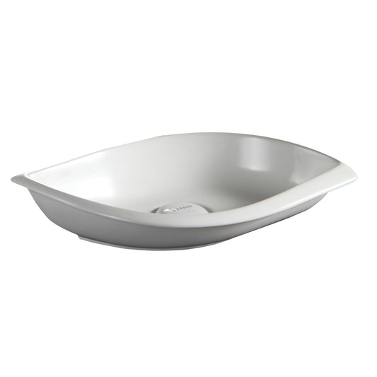 Kai Vessel Basin Sink 16" x 9-1/2" Eye Shaped in White