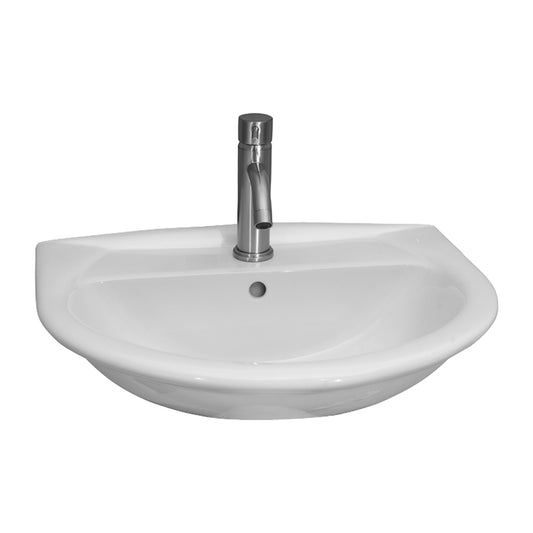 Karla 450 Wall Hung Bathroom Sink White with 1 Faucet Hole