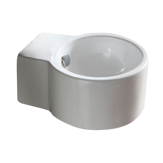 Calla Petite Vessel or Wall Hung Sink in White with 1 Faucet Hole