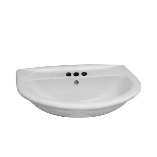 Karla 550 Wall Hung Sink for 8" Widespread and Overflow White