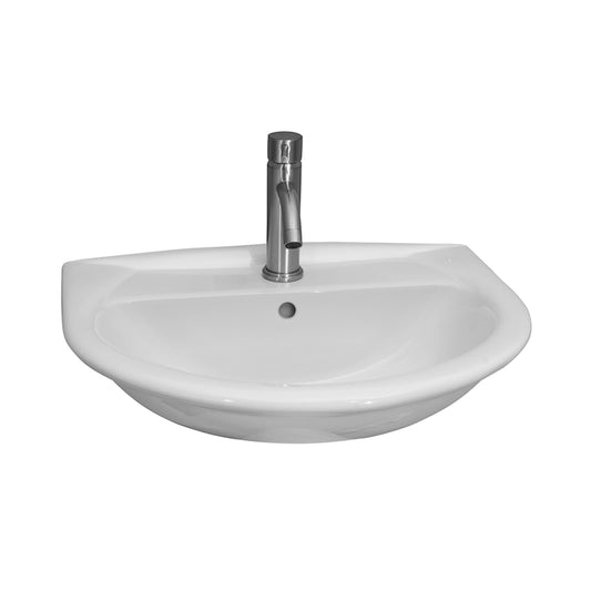 Karla 605 Wall Hung Sink with 1 Faucet Hole and Overflow White