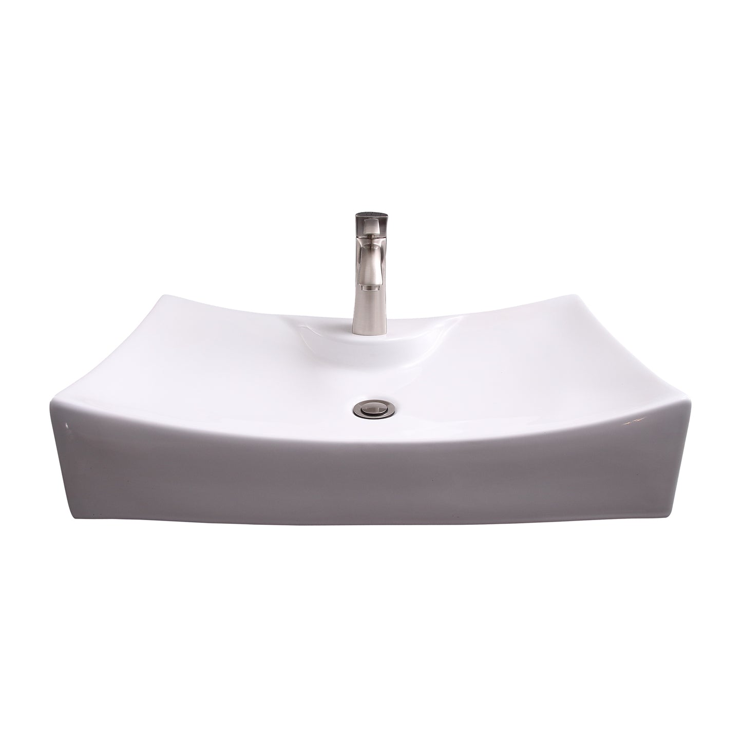 Chalmers Wall Hung 26" Rectangular Bathroom Sink 1 Faucet Hole White