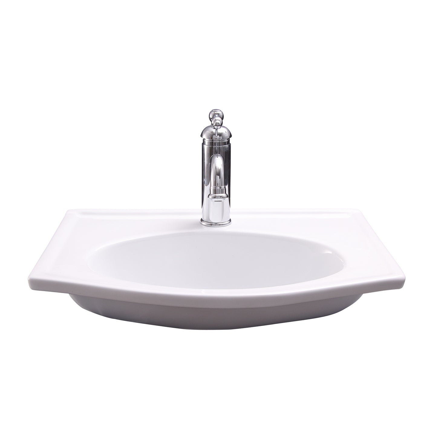 Carlisle Wall Hung 20" Bathroom Sink No Faucet Holes in White
