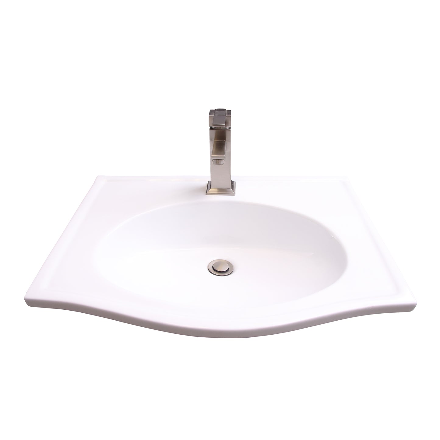Carlisle Wall Hung 24 1/2" Bathroom Sink No Faucet Holes in White