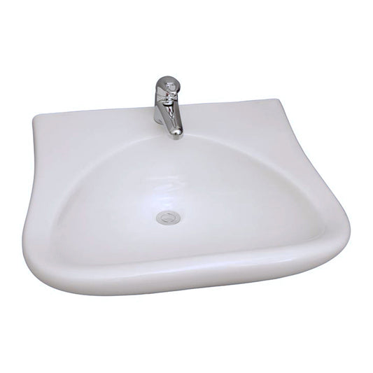 Bella Wall Hung Bathroom Sink 1 Faucet Hole White