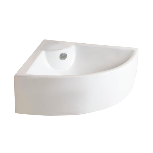 Crandall Corner Wall Hung 26" Bathroom Sink 1 Faucet Holes in White