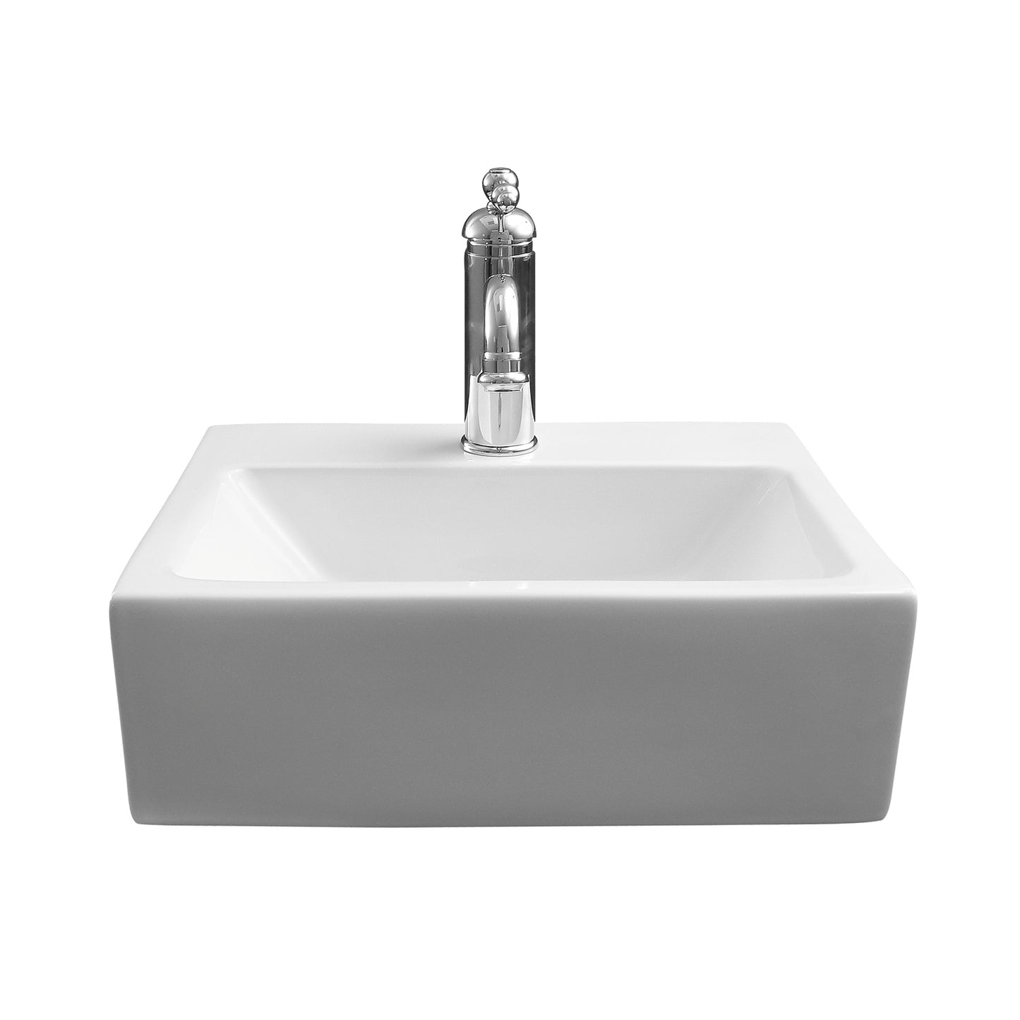 Linden Rectangular 16 3/4" Wall Hung Sink White with 1 Faucet Hole