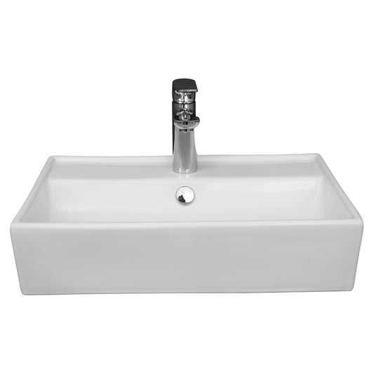 Lyons Rectangular 22" Wall Hung Sink White with 1 Faucet Hole