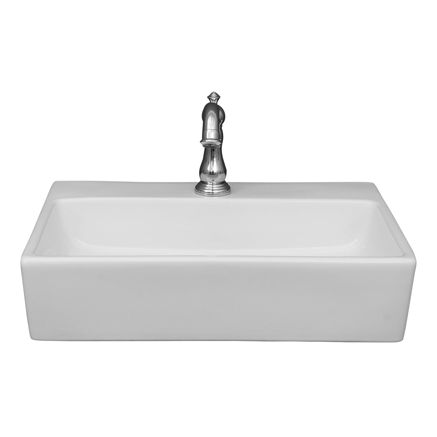 Leanne Rectangular 20" Wall Hung Sink White with 1 Faucet Hole