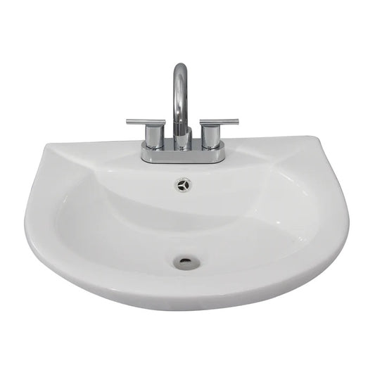 Banks Wall Hung Sink White for 4" Centerset Faucet
