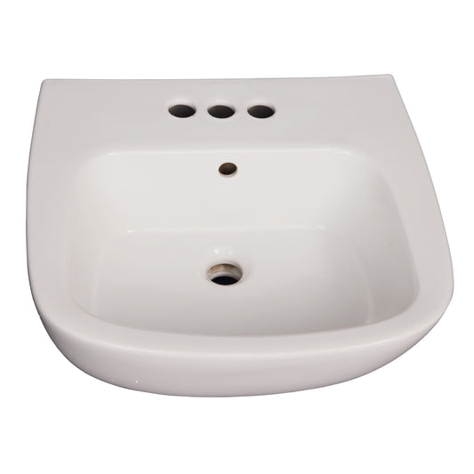 Elena 500 Wall Hung Bathroom Sink in White for 4" Centerset